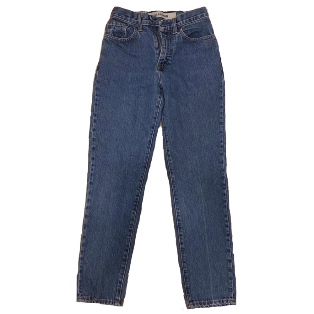 BLUE HIGH WAISTED MOM JEANS